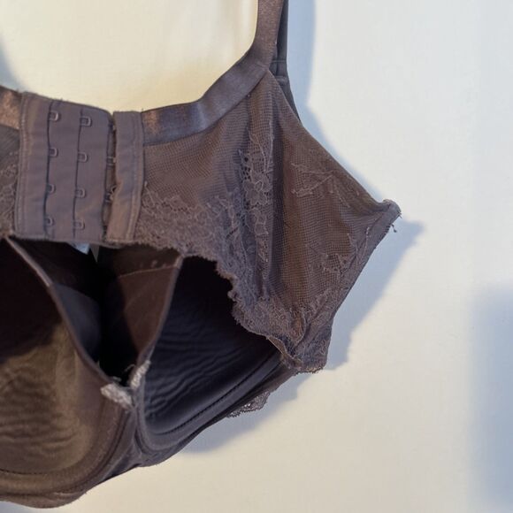 CACIQUE lightly lined T shirt bra sz 44G underwire lace sexy purple delicate - Picture 6 of 10